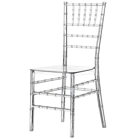 Fabulaxe Modern Acrylic Stackable Chiavari Dining Chair, Clear Party Chair, Crystal Acrylic Chair QI004658.CL